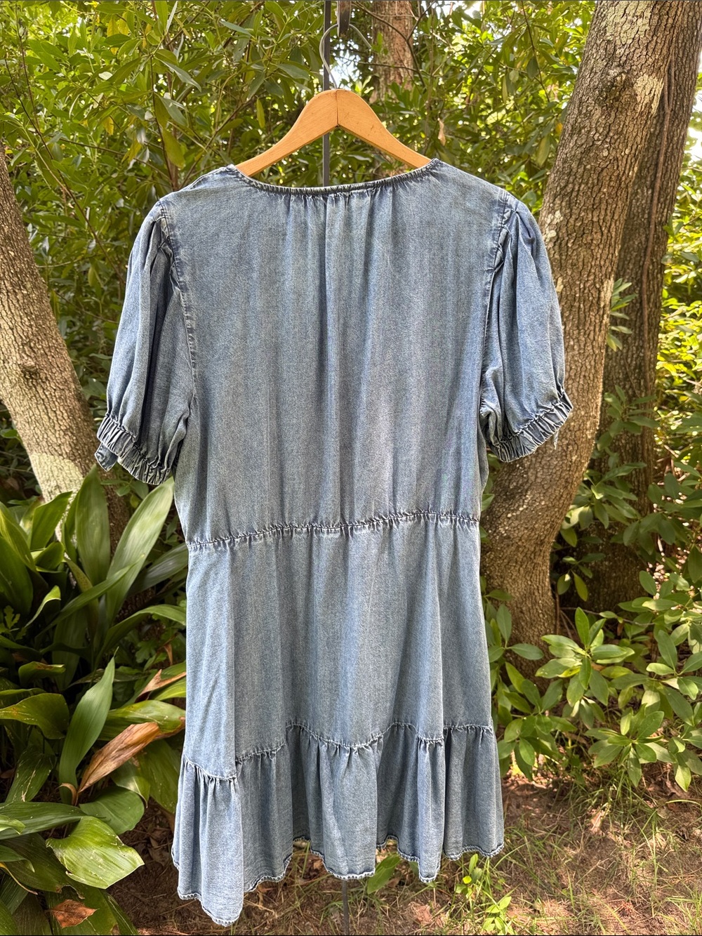 LC Lauren Conrad Light Blue Denim Wrap Dress - Picture 5 of 7